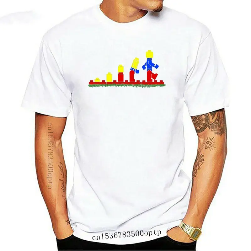 

Футболка Evolution LegoEvolution, Мужская футболка с мультяшным принтом, потрясающая футболка, базовая графическая футболка, мужские повседневные фут...