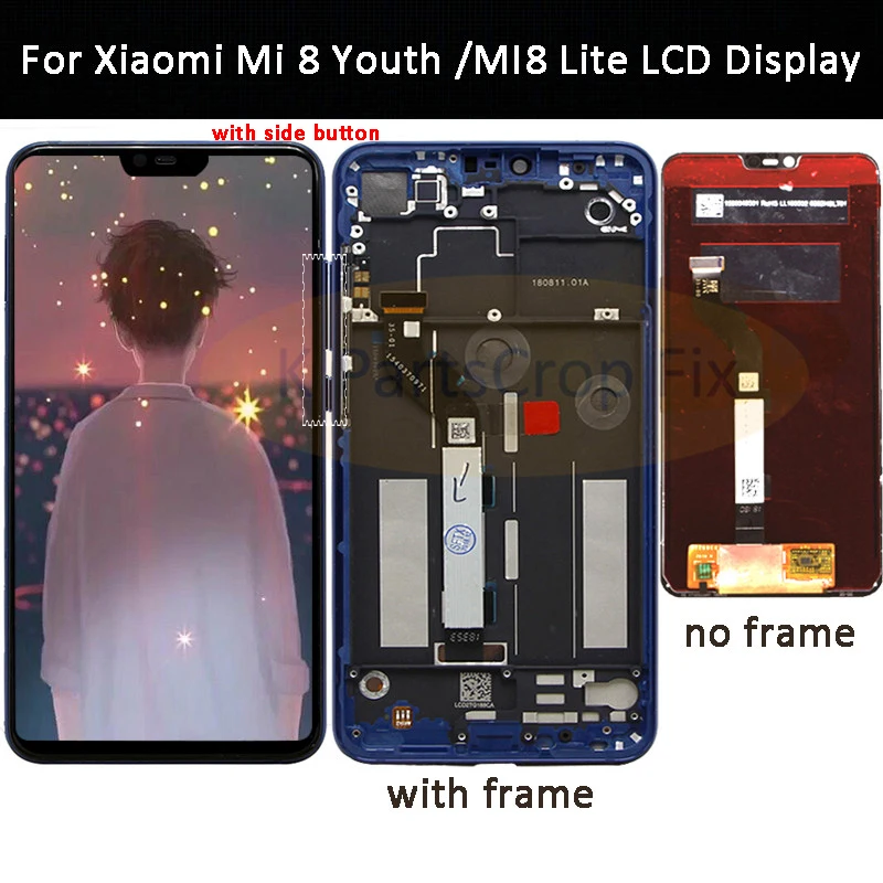 ЖК дисплей для Xiaomi Mi8 Lite с сенсорным экраном и дигитайзером в сборе LCD Youth 8X Mi 8