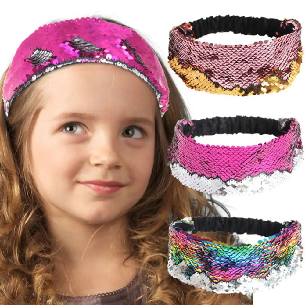 Женский двусторонний ободок с блестками 3 цвета модный для девушек и женщин| |