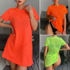 Женская прозрачная накидка на бикини, купальник, купальный костюм, летнее пляжное мини-платье, футболка с коротким рукавом, топы, накидка