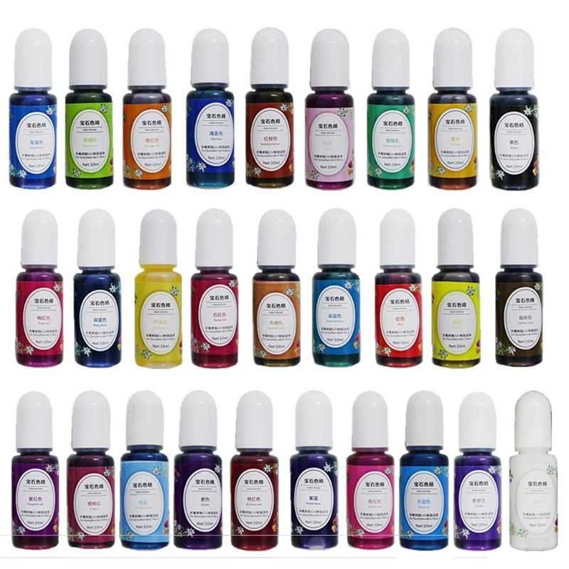 

28 Transparent Colorant UV Resin Pigment Concentrated Epoxy Resin Liquid Dye Kit