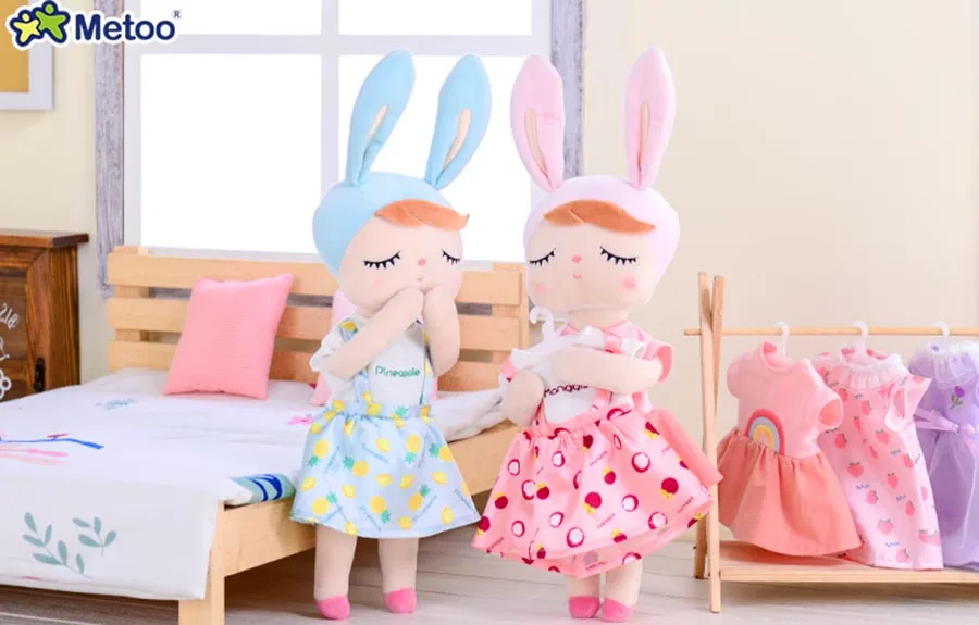 43 см милые мягкие наряды Metoo Angela Куклы Kawaii Кролик игрушка чучело Плюшевые игрушки для детей Рождественский подарок на день рождения