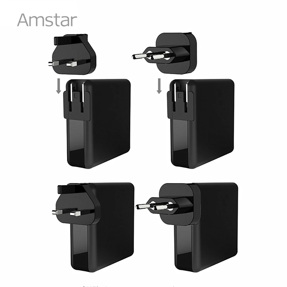 Amstar 61 Вт двойной USB C type-C PD быстрое зарядное устройство для MacBook Pro Air huawei hp ноутбук планшет двойной Quick Charge 3,0 адаптер питания