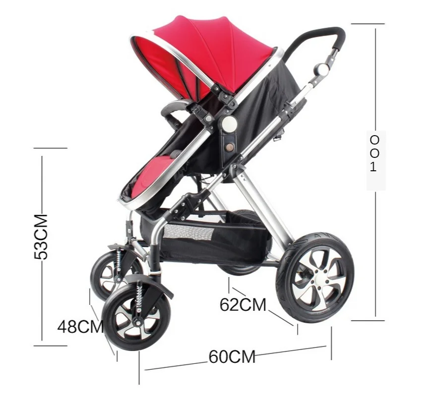 

Hot-selling Baby Stroller High Landscape Baby Stroller Trolley Shock-absorbing Light Can Lie Down and Can Sit Baby Stroller