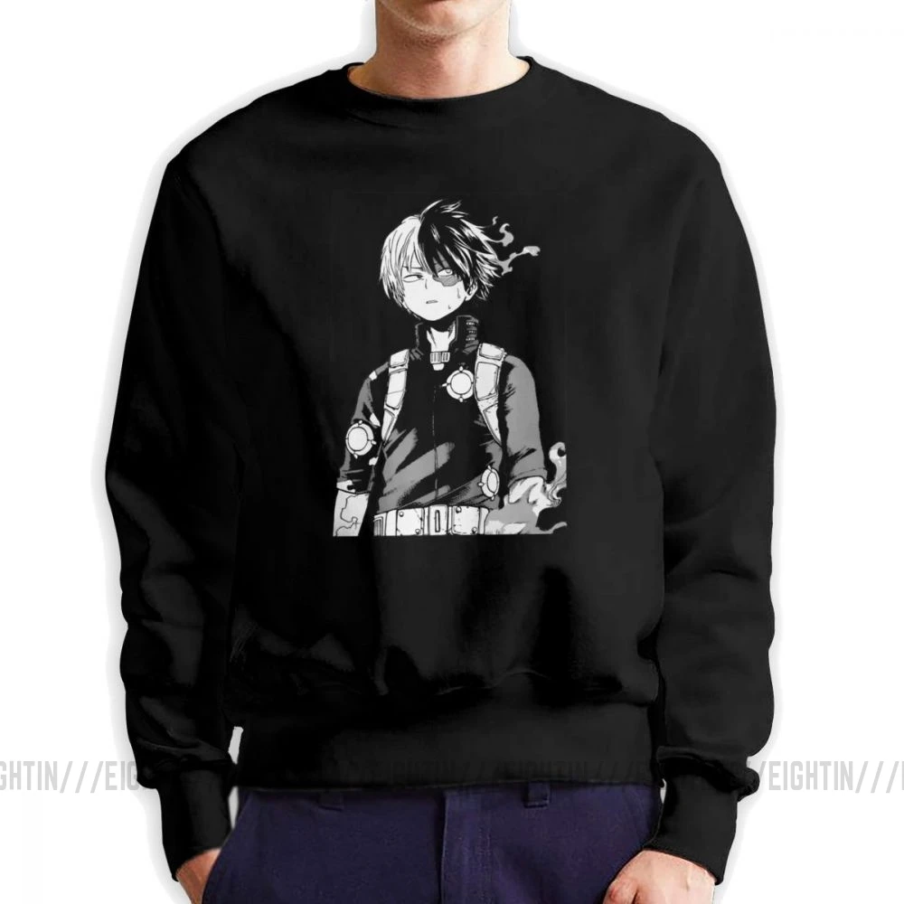 Todoroki Shoto My Hero Academy толстовки мужские Новинка органический хлопок пуловер с круглым вырезом Новое поступление одежда с капюшоном
