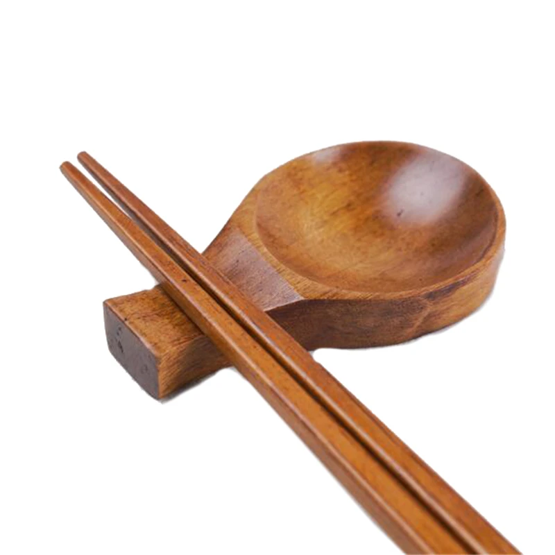 High Quallity Wood Chopsticks Holder Rest Japanese Style Spoon Fork Knife Wooden Tableware Rack Decoration 2019 Hot Sale | Дом и сад