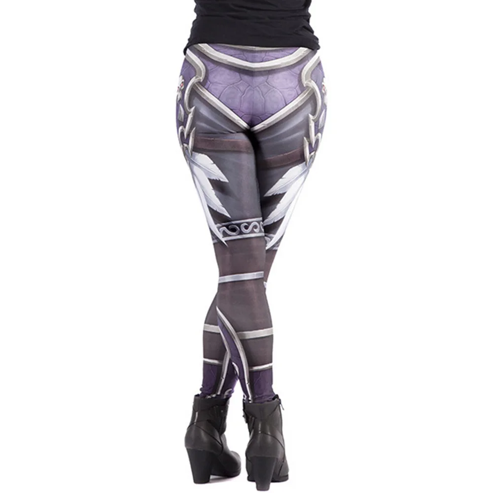 Готические Женские легинсы с высокой талией Леггинсы пуш ап для фитнеса и