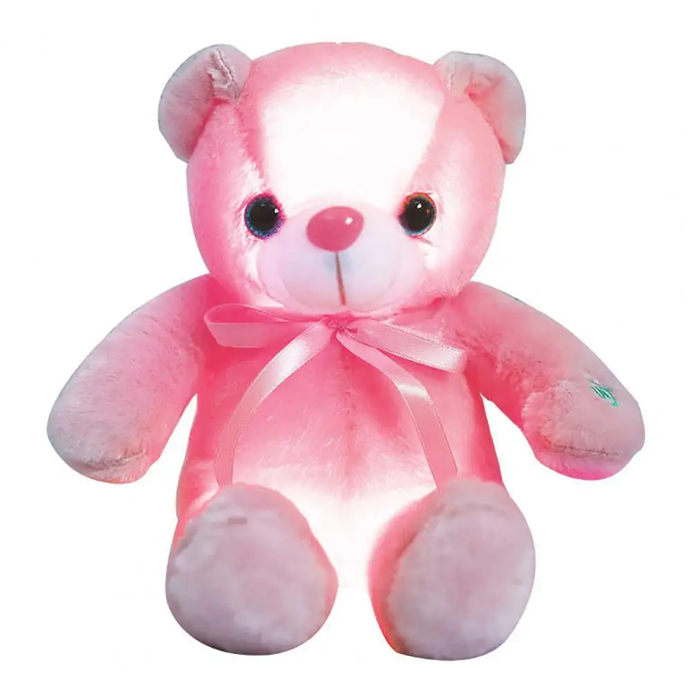 

Cartoon Cute Luminous Bow Tie Bear Cotton Doll Children Toy Kid Christmas Gift