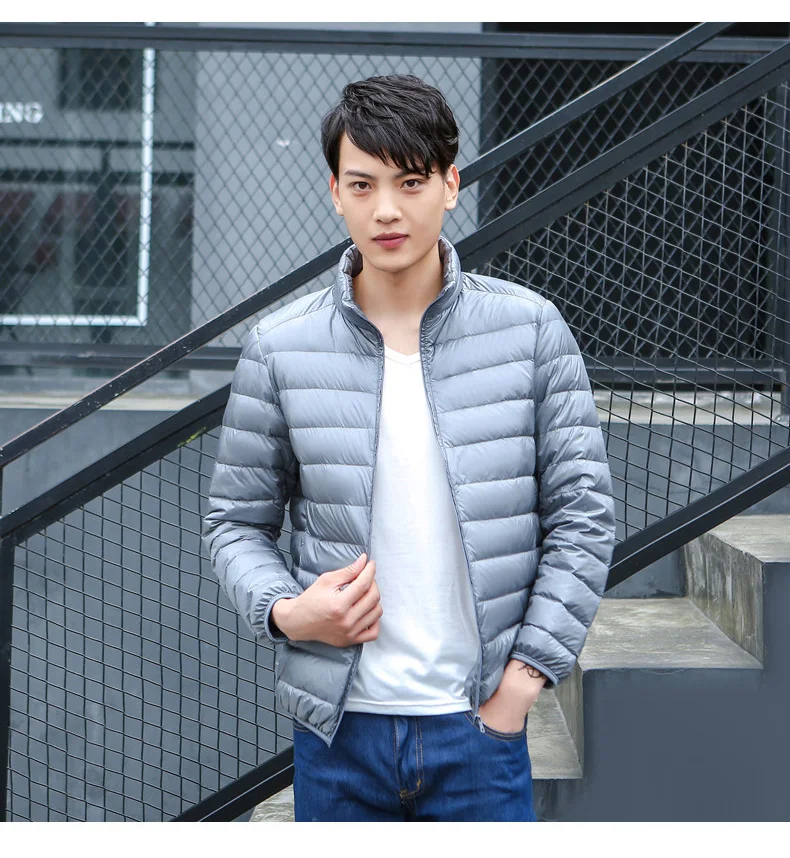 2019 осенне-зимняя куртка на белом утином пуху мужские ультралегкие портативные