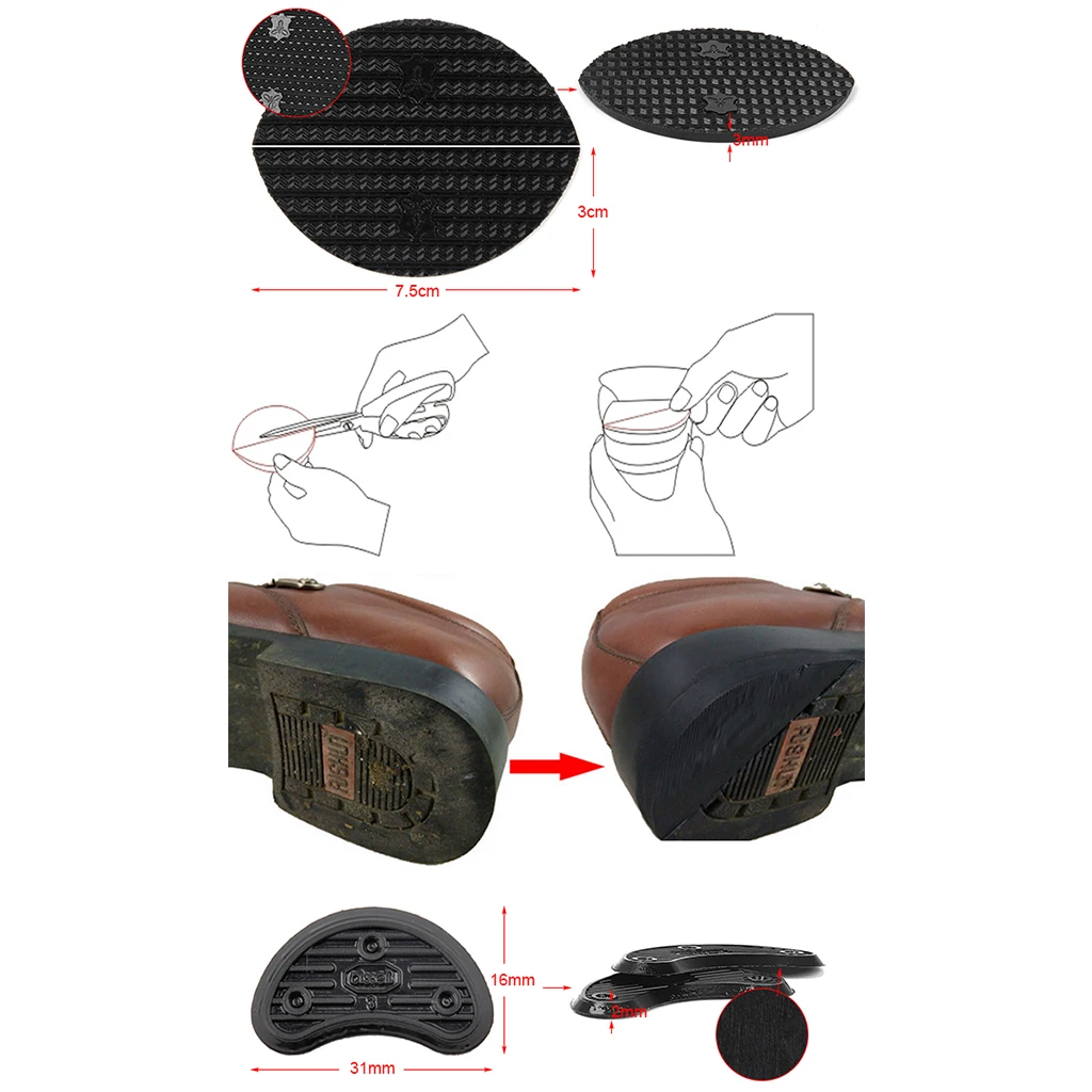 Резиновые насадки для сбережения пятки на носок 3 # рукоятки принадлежности