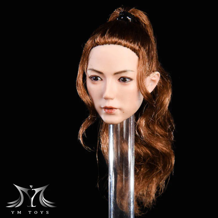 

Collelctible YMT019 1:6 Scale Beautiful Asian Female Head Sculpt Model jing Craved for 12'' Action Figure Body