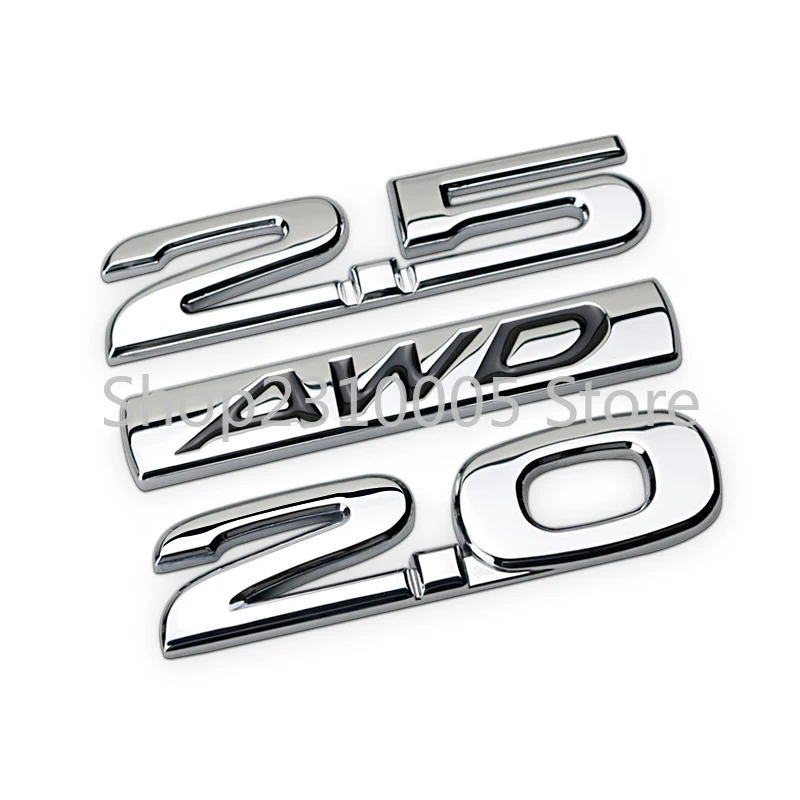 

2.0 2.5 AWD Bar Chrome Metal Car Styling Emblem Trunk Letter Number Discharging Capacity Mark Sticker for Mazda 3 Atenza Axela