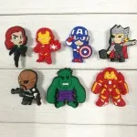 Смешанная модель; 100 шт.; Мстители; супермарио; Человек-паук; Микки; обувь из ПВХ; очаровательные туфли; пряжки; браслеты; украшения для обуви; подарок - Цвет: 047F