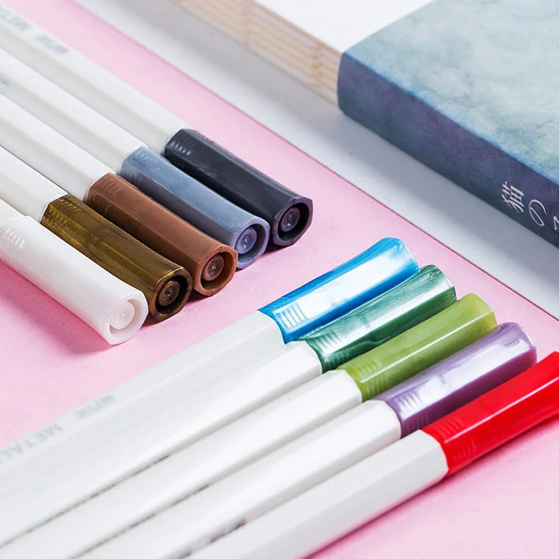 Маркер художественный на водной основе блестящий металлический 10 шт.|metallic color