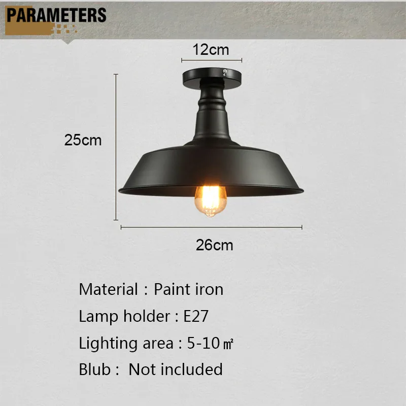 

Vintage Led Ceiling Lights Iron Ceiling Lamp Living Room Lights Lampshade Industrial Decor Lampada Plafonnier Luminaria De Teto