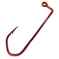 free fisher 90 degree round bend high carbon steel jig hook10 20 30 40 50 fishing barbarian jig hooks red 7150