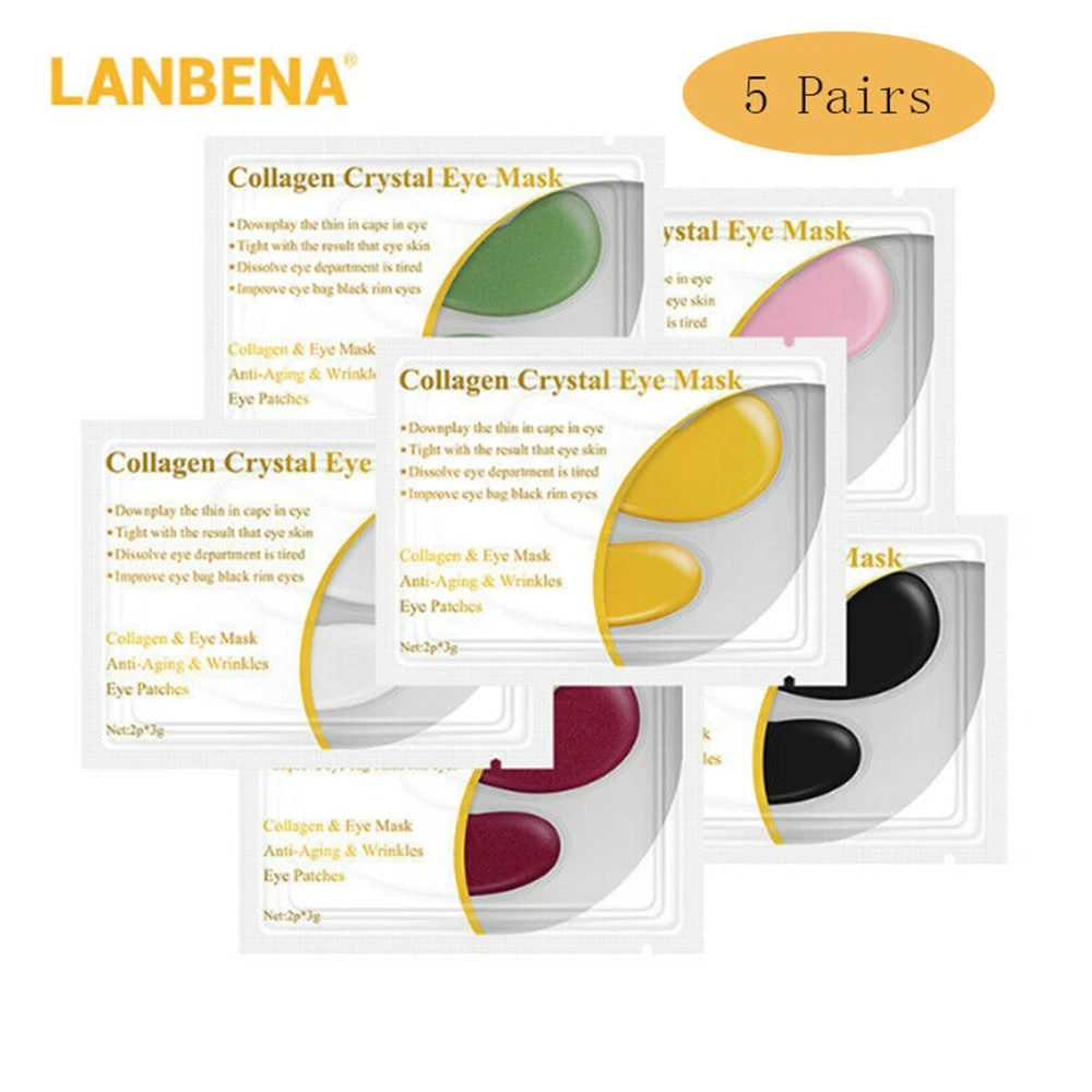 Золотая маска от темных кругов LANBENA 5 пар коллагеновая и припухлости