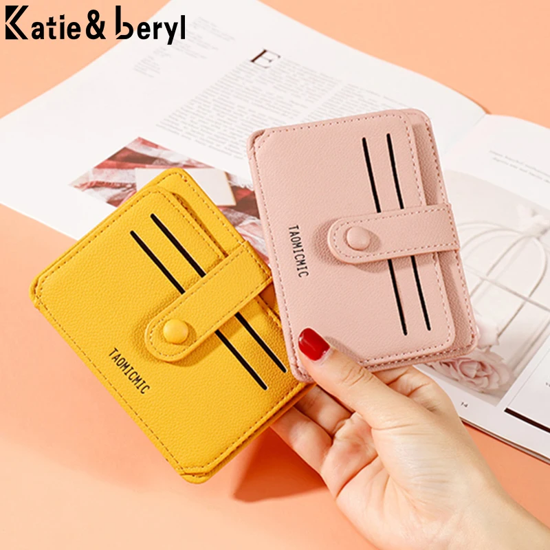 Роскошный брендовый кожаный держатель для кредитных карт женский короткий