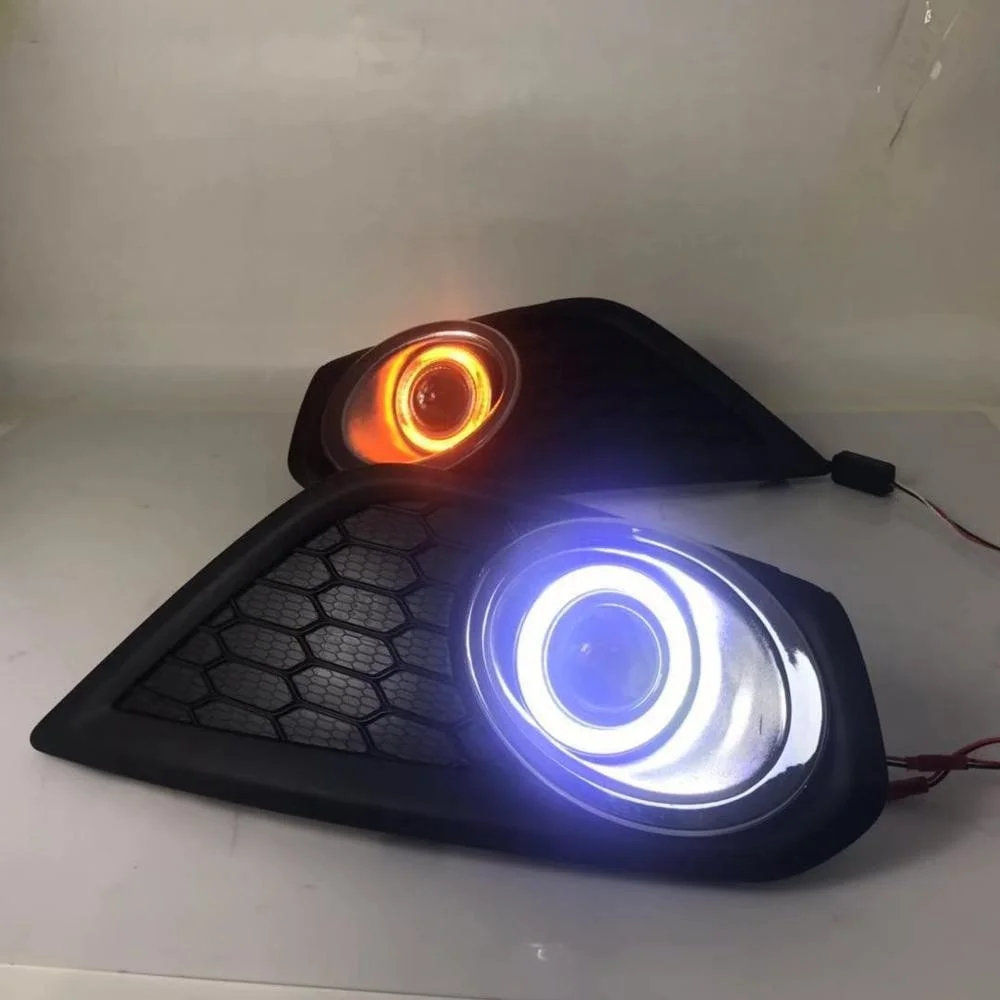 

Osmrk fog lamp driving light assembly for volvo c30 cob angel eye led daytime running lights APP control