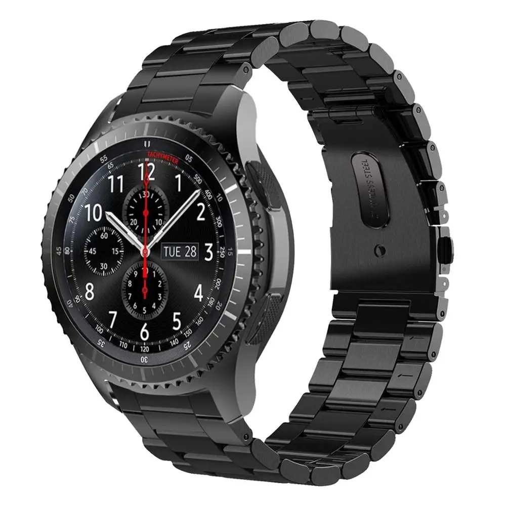 22 мм ремешок для часов для samsung Galaxy gear S3 Frontier ремешок для часов 46 мм 42 мм классический браслет из нержавеющей стали ремень amazfit bip
