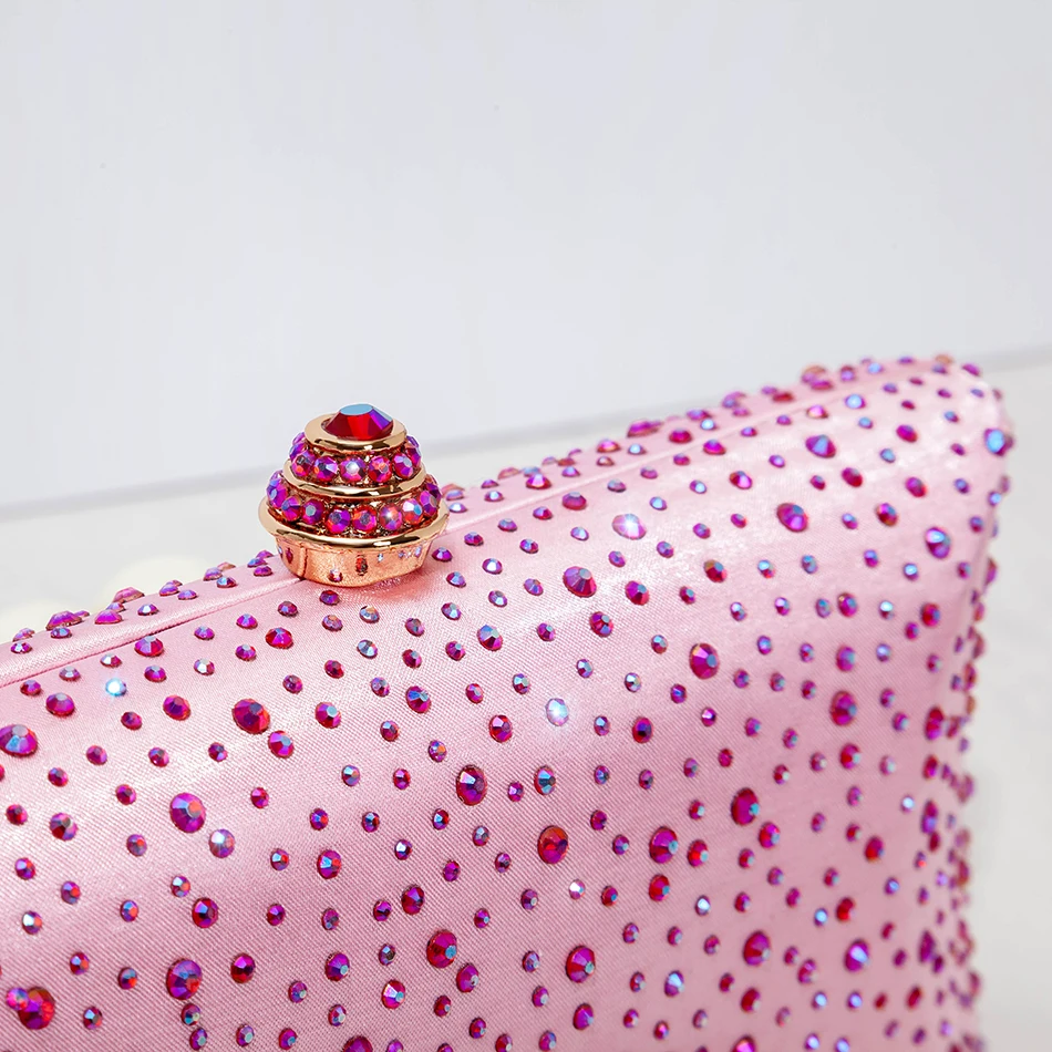 Роскошные блестящие золотистые вечерние сумки со стразами Свадебный клатч