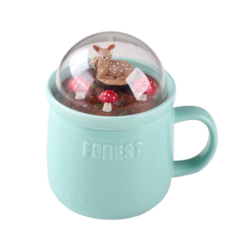 

Creative Forest Micro Landscape Ceramic Cup Cute Mark Water Cup Coffee Cup Gift Cup ceramic mug