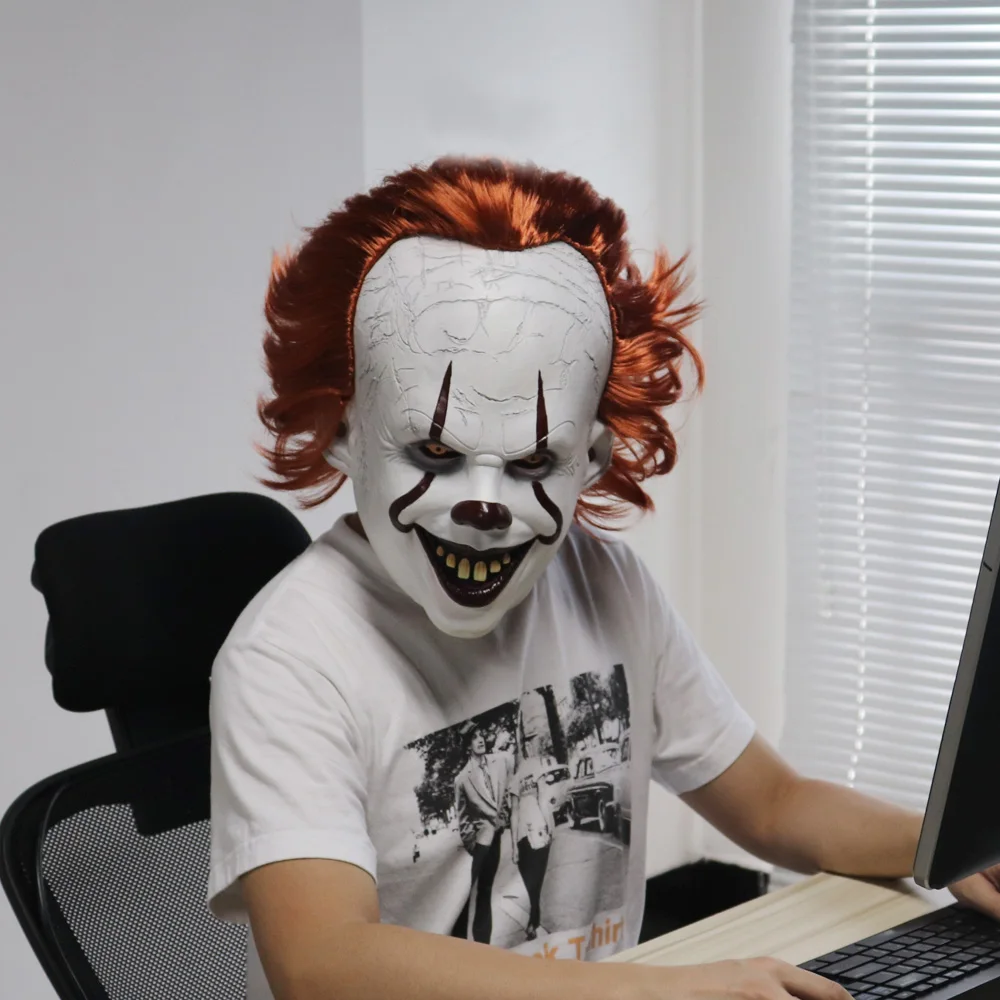 Джокер маска пеннивайза Stephen King It Chapter Two 2 ужас, Костюмированная вечеринка латексные маски шлем клоун Хэллоуин вечерние костюм, реквизит