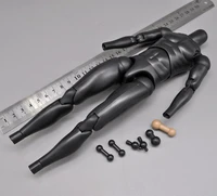 best sell scale 16 black muscle male body figures death soldier with connector no hands no foot for mostly 12inch doll soldier