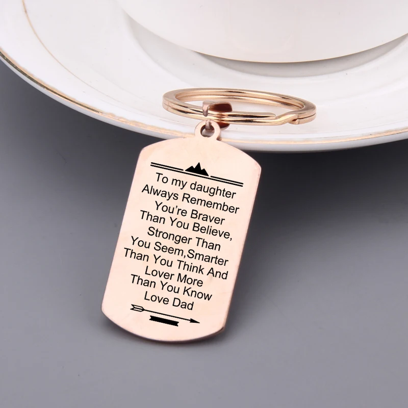 Подарочный Брелок для ключей от папы к дочери вы смелее чем верите сильнее