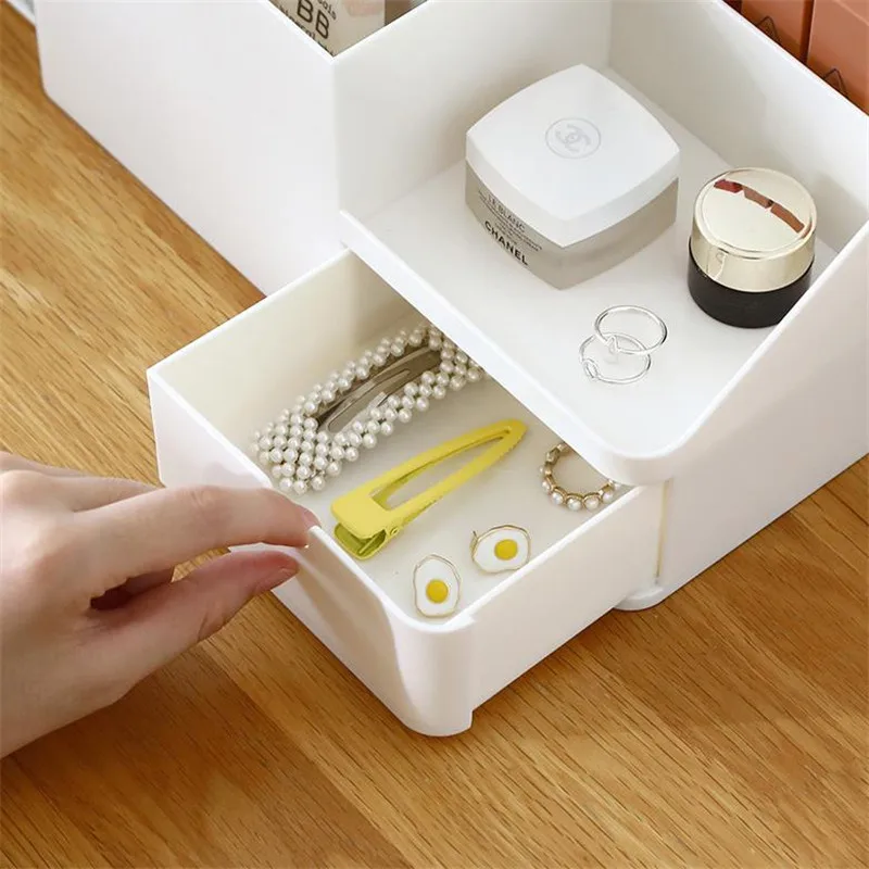 

Cosmetic Organizer Retractable Large Capacity Box Mask Lipstick Desktop Organizer Dressing Table Skincare Products Shelf Storage