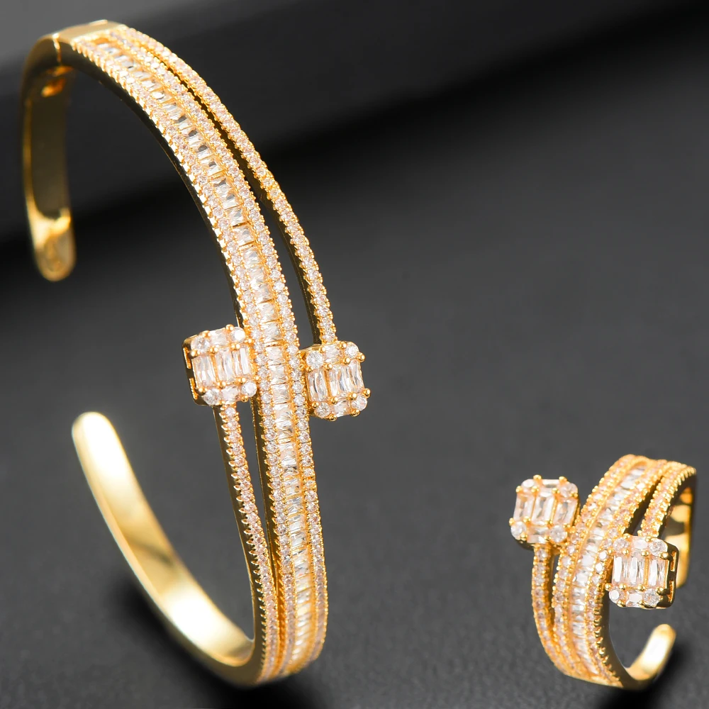 GODKI модный роскошный стек набор колец украшений для женщин Свадебные с