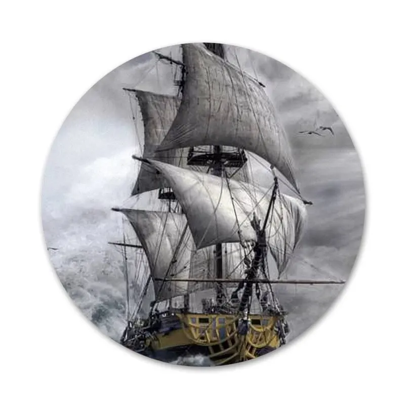 Пиратский корабль Парусный мачта лодка море значок значки металлические для