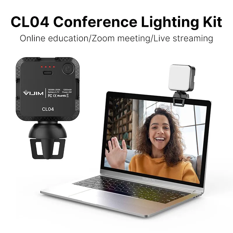 

Ulanzi VIJIM CL04 5600K Video Conferfence Light Led Video Light 500 Lux 1200mAh Fill Light For IPad/Samsung Tablet PC Laptop