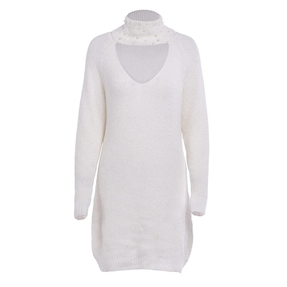 Стильная Женская водолазка V-type свитера открытой вязки осень зима вязаный