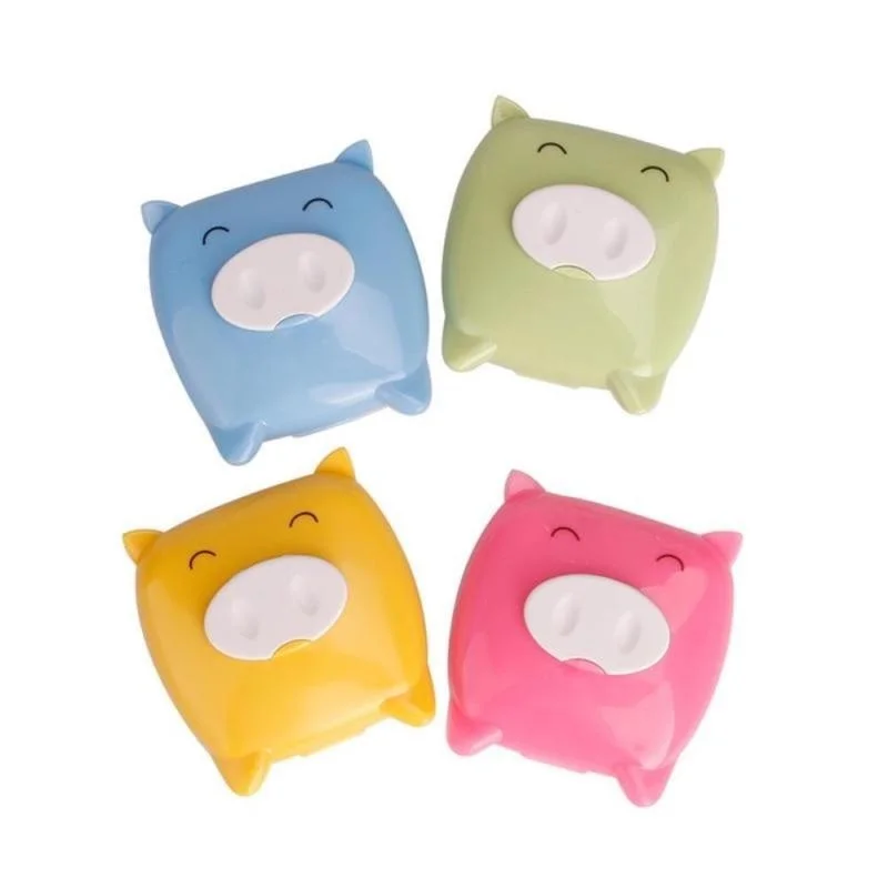 4 цвета разноцветные контактные линзы аксессуары мультяшный чехол портативный