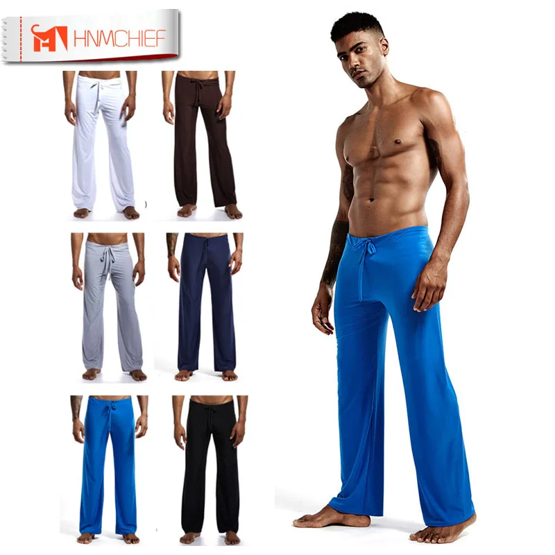 HNMCHIEF Мужская шелковая атласная пижама Мужские штаны для отдыха модные