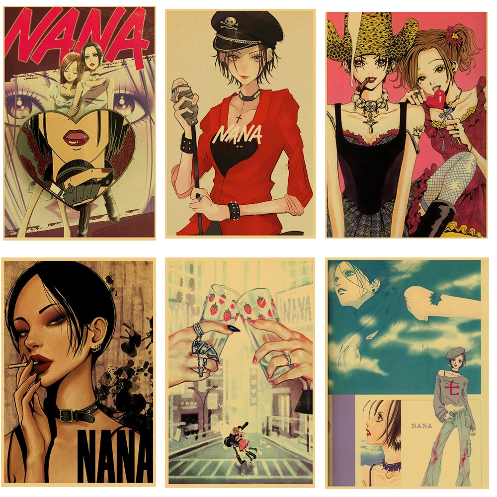 

Anime NANA Vintage Poster Home Room Decor Art Painting Funny Wall Sticker for Coffee House Bar