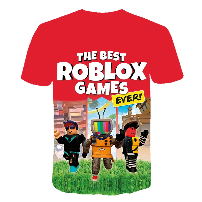 Популярная детская 3D футболка Robloxing с принтом игры кавайная модель футболки в