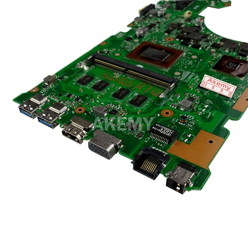 akemy for asus a555q x555qg x555bp x555b laptop motherboard a9 cpu cpu 8gb ram 2gb graphic mainboard free global shipping