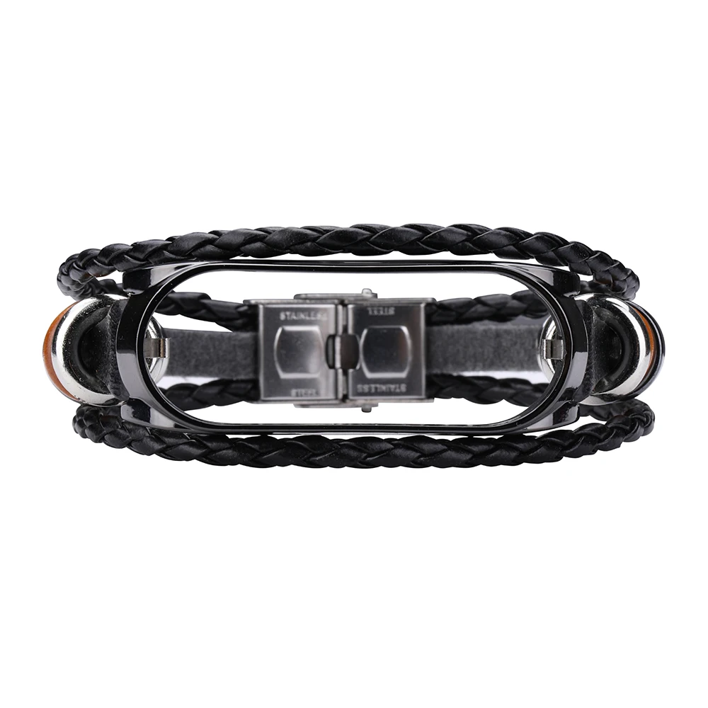 Ремешок для часов металлический многослойный из натуральной кожи ретро