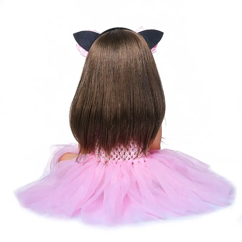

55cm Realistic Doll Full Soft Vinyl Toddler Babies Long Hair Princess Girl Toy F3ME