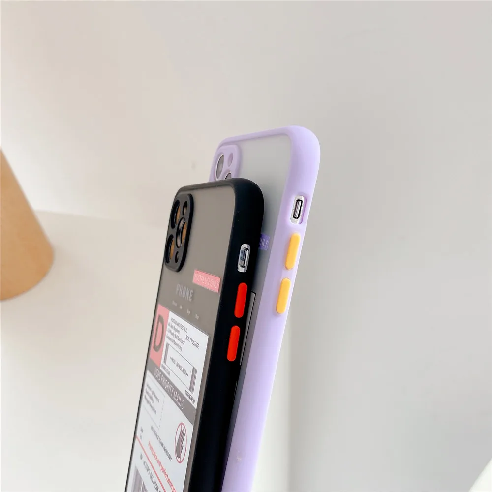 Matte Skin Label Case For Apple 7 8 Plus Cover Translucent Shockproof iPhone11 Pro Camera protective case With Pendant | Мобильные
