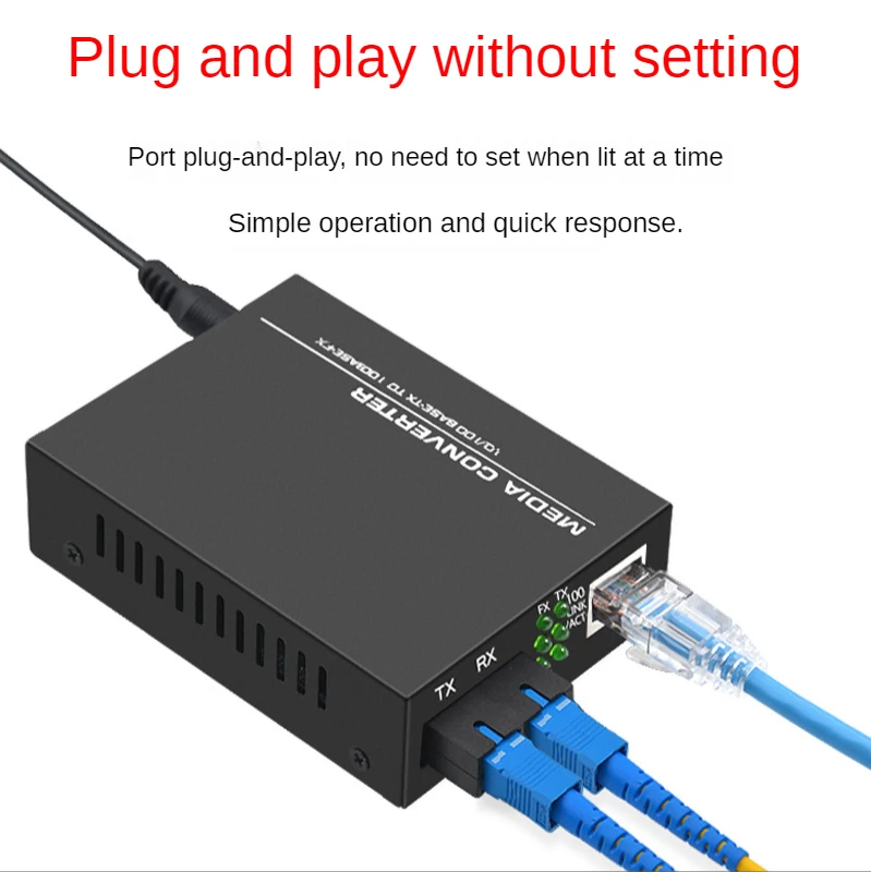 1Pc Fiber Optic Converter 100Mb Multimode Double Fiber Media Converter Transceiver Photolectric Transducer SC Port 2Km