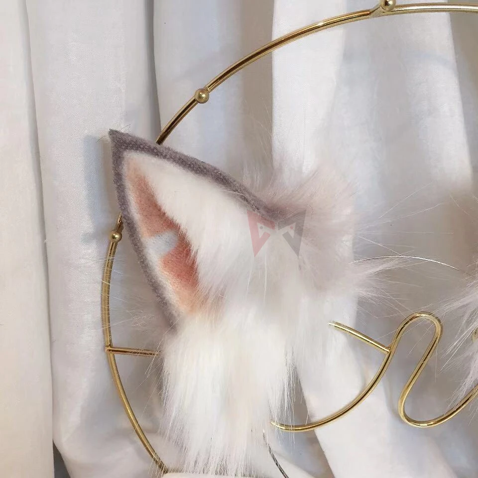 MMGG Серый Маленький молочный Волк уши обруч волки кошки Neko лиса стиль головные уборы индивидуальный заказ