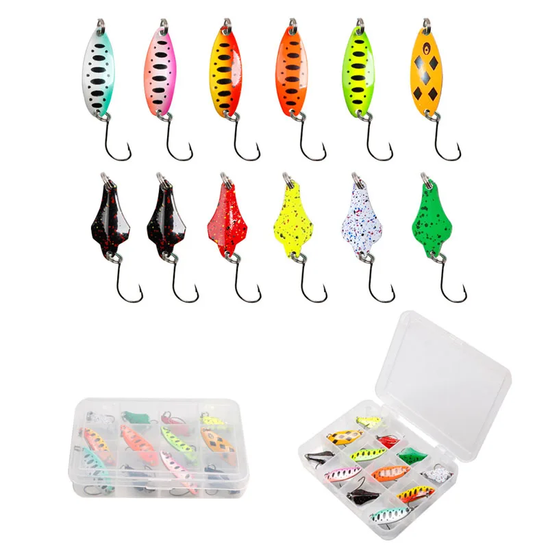 

12 шт., рыболовные приманки с блестками