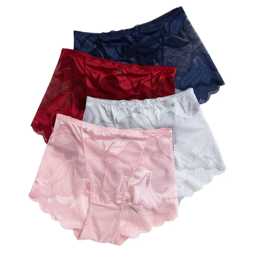 

3 шт., женские хлопковые прозрачные трусы со средней посадкой