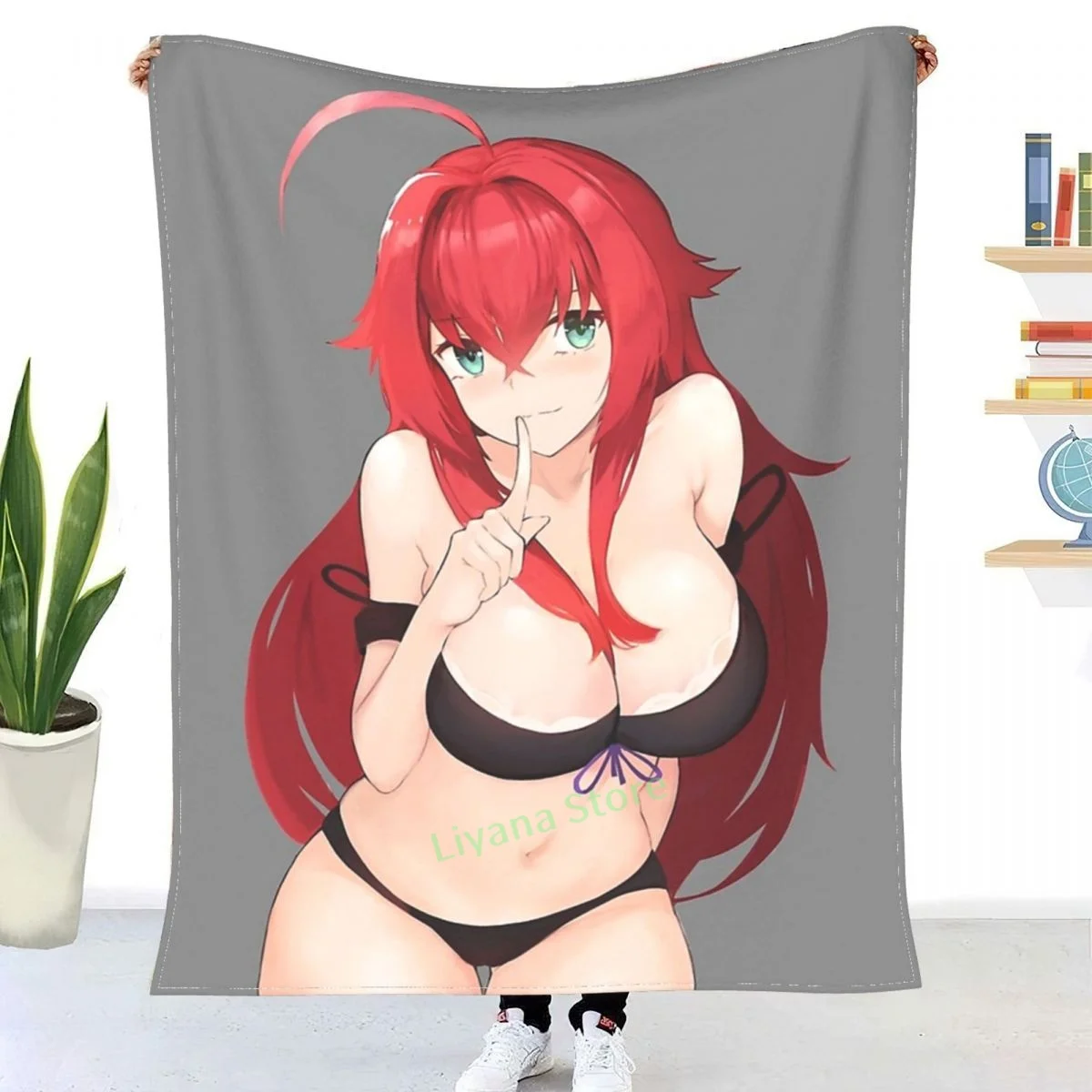 

Rias Gremory Lingerie High School DxD Anime Waifu Throw Blanket 3D printed sofa bedroom decorative blanket children adult gift