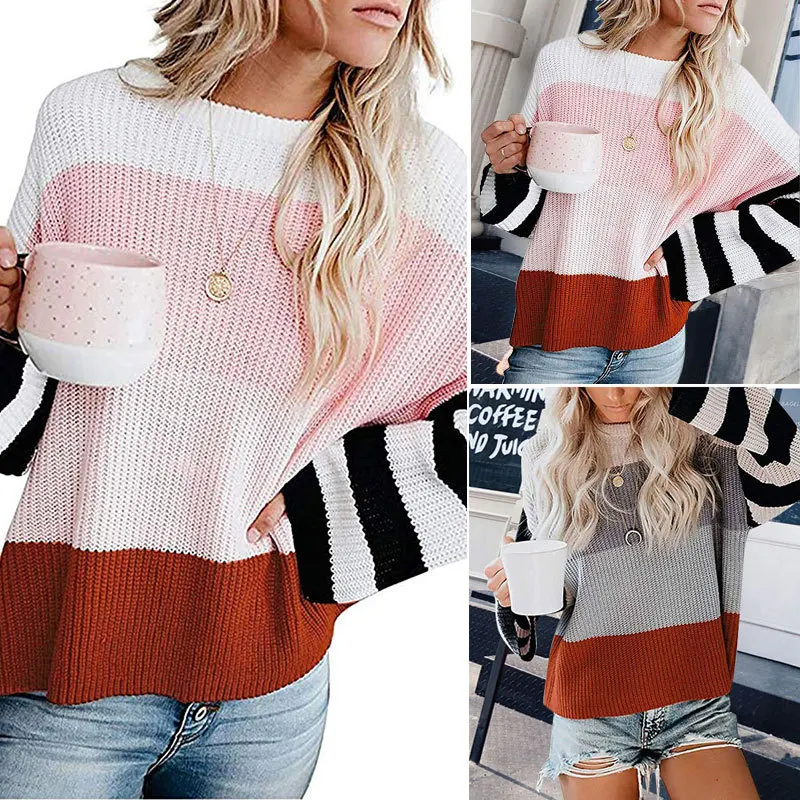 

Autumn and winter new round neck sweater pullover European and American sweater women