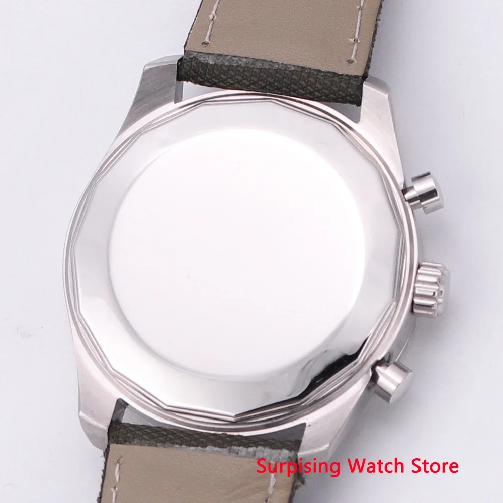 

Bliger 45mm Chronograph Quartz Watch Date Function 24 Hours Luxury Brand Fashion Sport running Leather Strap Wristwatch Men