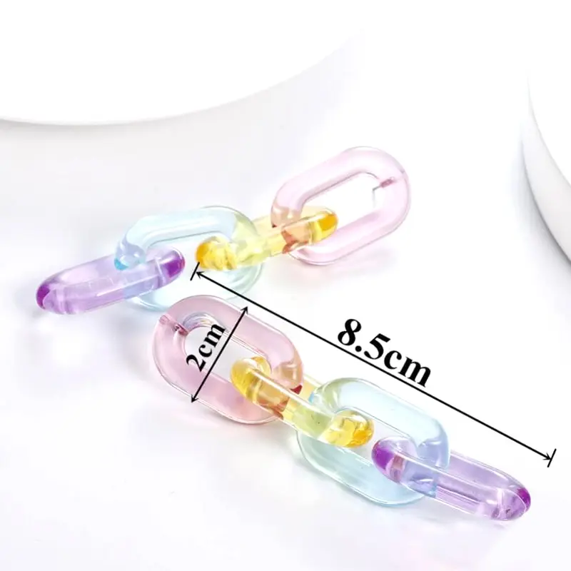 

Fashion Clear Acrylic Chain Link Drop Dangle Earrings Women Girl Jewelry Gift